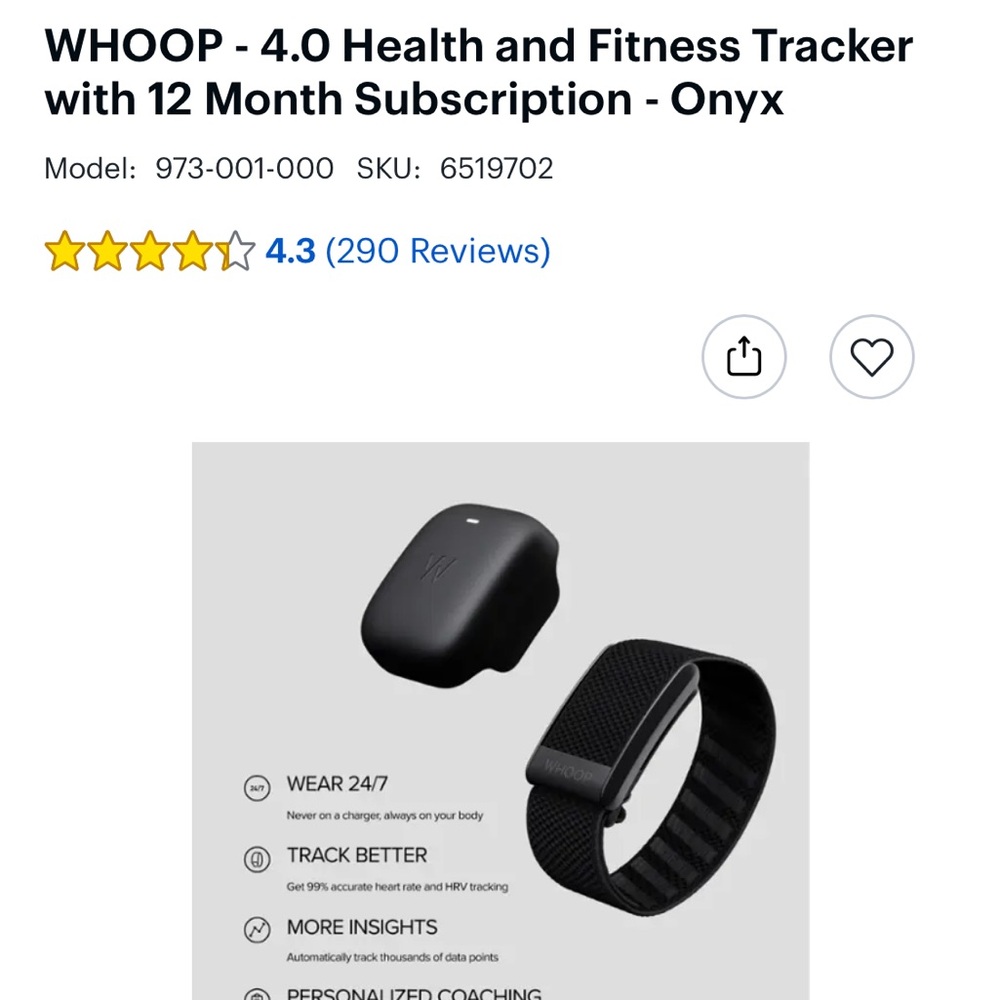 Whoop 4.0 - Tracker Only